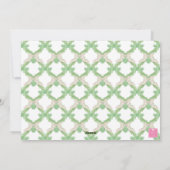 ピンク&グリーンクリスマスボウリースモノグラム写真 シーズンカード (裏面)