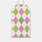 ピンク&グリーンゴルフギフトパーソナライズされたラベル ギフトタグ (裏面)