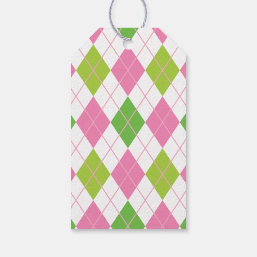 ピンク&グリーンゴルフギフトパーソナライズされたラベル ギフトタグ (裏面)