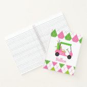 ピンク&グリーンゴルフモノグラムパーソナライズされたノート ノートブック (内部)