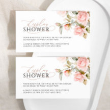 ピンク&グリーンディスプレイシャワーチケットエンクロージャカード