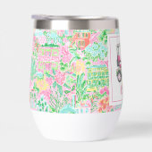 ピンク&グリーンパームビーチゴルフカートパーソナライズされた (右面)