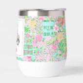 ピンク&グリーンパームビーチゴルフカートパーソナライズされた (左面)