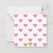 ピンク&グリーンピックボールパドルモノグラムクレストギフト ノートカード (裏面)