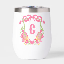 ピンク&グリーンピックボールパドルモノグラムクレスト