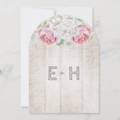 ピンク&グリーンファームハウスウッド結婚式招待状 招待状 (裏面)