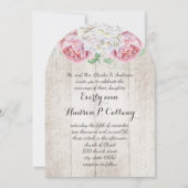 ピンク&グリーンファームハウスウッド結婚式招待状 招待状 (正面)