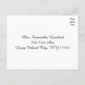 ピンク&グリーンフローラウェディングRSVPポストカード インビテーションポストカード (裏面)