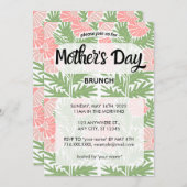 ピンク&グリーンフローラマザーズデイブランチ招待状 招待状 (正面/裏面)