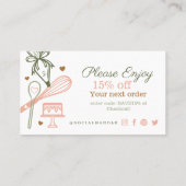 ピンク&グリーンベーキング&料理器ありがとう 名刺 (裏面)