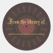 ピンク&グリーンホイール万華鏡のように千変万化するパターン ラウンドシール (正面)