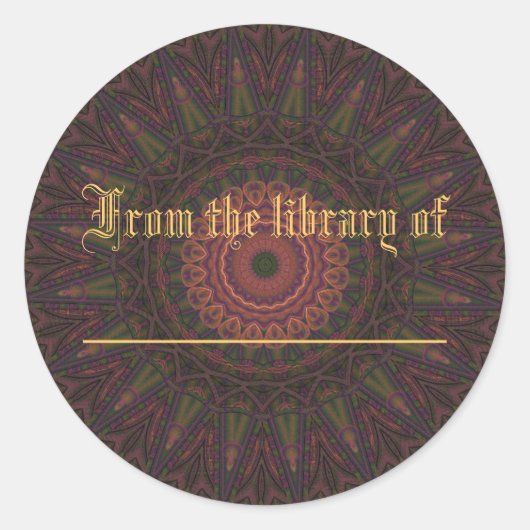 ピンク&グリーンホイール万華鏡のように千変万化するパターン ラウンドシール (正面)