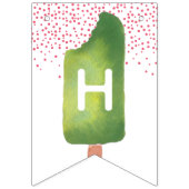 ピンク&グリーンポプシクルハッピーバースデー バンティングフラッグ (第2の旗)