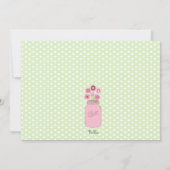 ピンク+グリーンメーソンジャーフラワーズブライダルシャワーパーティー 招待状 (裏面)