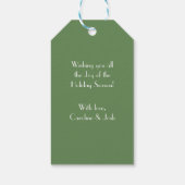 ピンク&グリーンモダンクリスマスプレゼントラベル ギフトタグ (裏面)