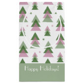 ピンク&グリーンモダン休日 スモールペーパーバッグ (裏面)