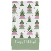 ピンク&グリーンモダン休日 スモールペーパーバッグ (正面)