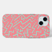 ピンク&グリーンレトロサイケデリックデザイン Case-Mate iPhoneケース (裏面 (横))