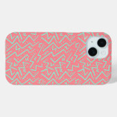 ピンク&グリーンレトロサイケデリックデザイン Case-Mate iPhoneケース (裏面 (横))
