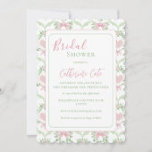 ピンク&グリーンヴィンテージブライダルシャワー招待 招待状 (正面)