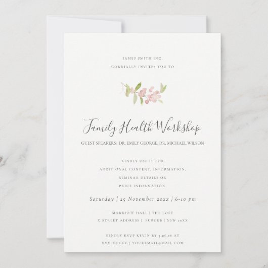 ピンク・グリーン動物ユーカリリース工房イベント 招待状 (正面)