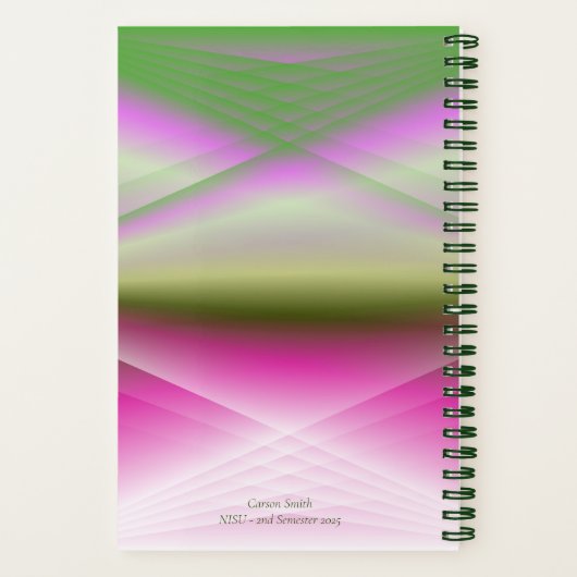 ピンク&グリーン抽象芸術アートノートブック ノートブック (裏面)
