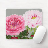 ピンク・グリーン日本のフラワーマウスパッド マウスパッド (マウス)