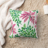 ピンク&グリーン植物学 クッション (ブランケット)