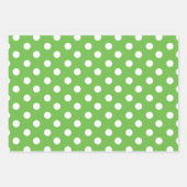 ピンク&グリーン水玉模様カップケーキギフトラップシート ラッピングペーパーシート (正面3)