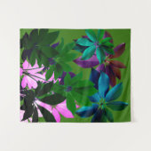 ピンク&グリーン葉タペストリー タペストリー (正面(横))