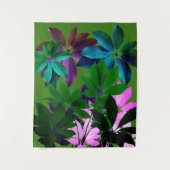 ピンク&グリーン葉タペストリー タペストリー (正面)