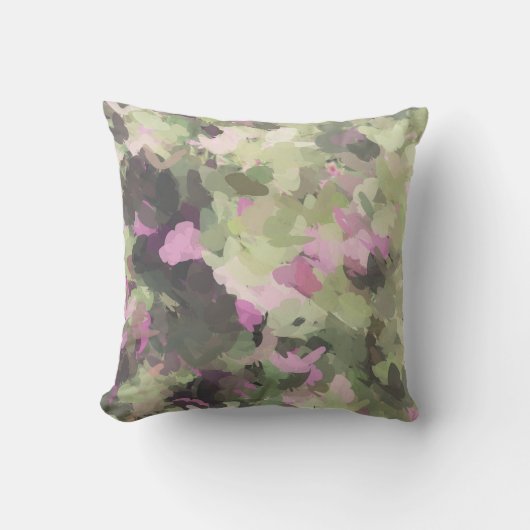 ピンク&グリーン迷彩柄 クッション (正面)