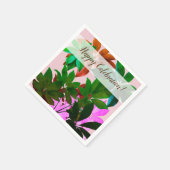 ピンク&グリーン離れ紙ナプキンス スタンダードカクテルナプキン (角)