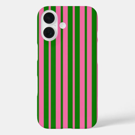 ピンク グリーン おしゃれ ストライプ柄 デザイン Case-Mate iPhoneケース (裏面)