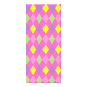 ピンク グリーン イエロー 菱形 幾何学 ハーレクイン ラックカード (裏面)
