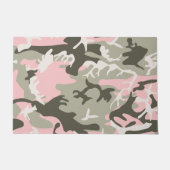 ピンク+グリーン カモフラージュ 軍事 軍 ドアマット (正面)