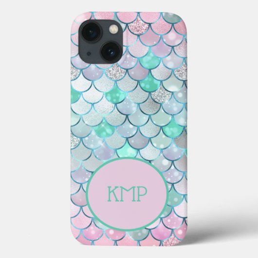 ピンク グリーン ギター モノグラム マーメイド スケール Case-Mate iPhoneケース (裏面)