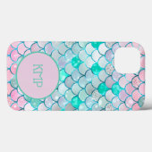 ピンク グリーン ギター モノグラム マーメイド スケール Case-Mate iPhoneケース (裏面 (横))