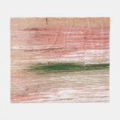 ピンク・グリーン・ストライプの抽象芸術絵画の芸術 フリースブランケット (正面(横))