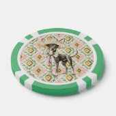 ピンク グリーン チワワ 犬 ポーカーチップ (シングル)