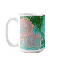 ピンク、グリーン、ティール(緑がかった色)アルコールインク