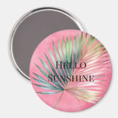 ピンク グリーン トロピカル リーフ マグネット (正面/裏面)