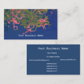 ピンク、グリーン、ネイビーの抽象芸術名刺 名刺 (正面/裏面)