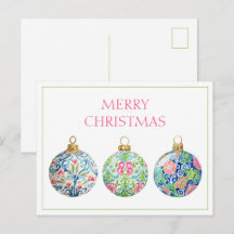 ピンク グリーン ネイビーブルーのチャイニーズクリスマス