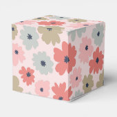 ピンク グリーン ブルー 花柄 パーティー ギフト ボックス (裏面サイド)