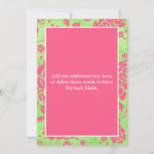 ピンク グリーン 白の花柄 シップ＆シー 招待状 (裏面)