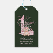 ピンク グリーン 赤ちゃんの最初のクリスマス ギフトタグ (裏面)
