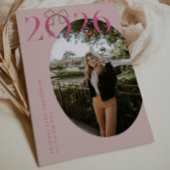 ピンク グリーン 2026 コケット リボン 写真 卒業 案内状