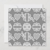 ピンク＆グレイ ヴィンテージ チック ベビー シャワー 招待状 (裏面)