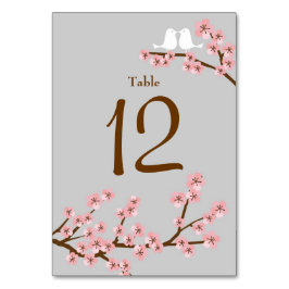 ピンク&グレーさくらんぼブロッサム春の結婚式 テーブルナンバー